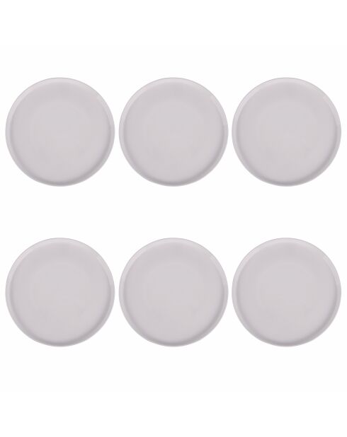 Lot de 6 pcs de service à dessert Delice blancs - D.20,7 cm