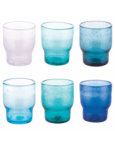 Lot de 6 verres Unique Ocean bleu - 325 ml