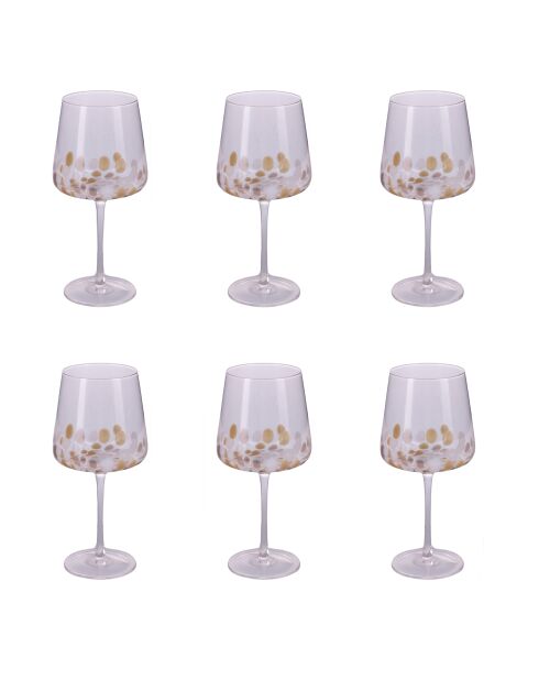 Set van 6 witte transparante rode wijnglazen Lilia - 630 ml
