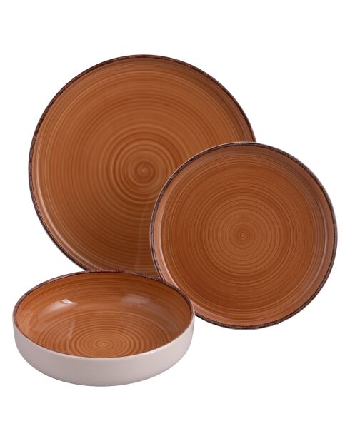 Service de table Baita Modern chocolat - 18 pièces