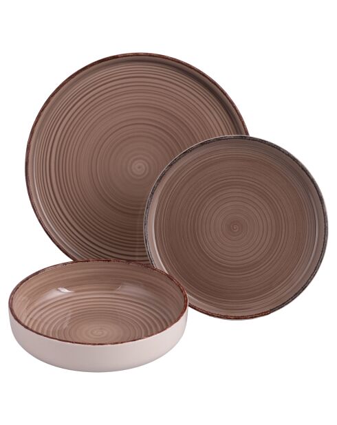Service de table Baita Modern chocolat - 18 pièces