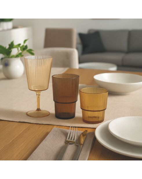 12 verres Unico en PS Shades of Chocolate assortis - 300 ml