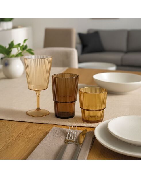 12 verres Unico en PS Shades of Chocolate assortis - 300 ml