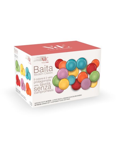 Service de table Baita Modern Classic multicolore - 18 pièces