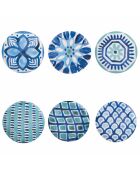 Lot de 6 services à dessert Aquazul Lot de 6 modèles assortis - 2x19,3x19,3 cm