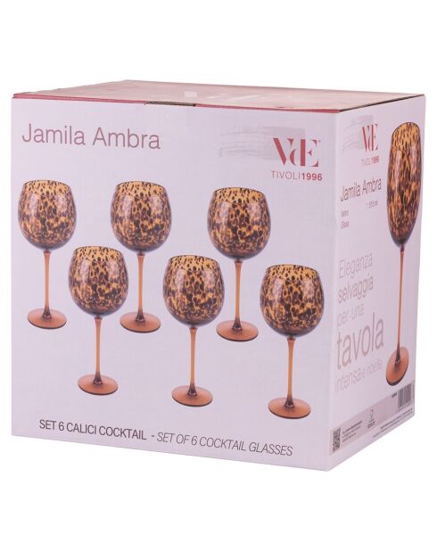 Set mit 6 Jamila Amber Cocktailgläsern - 515 ml