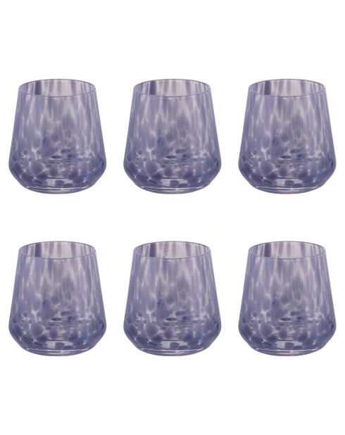 Set mit 6 lila Süßwassergläsern — 410 ml