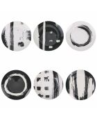 Lot de 6 services à dessert The Black Mood Lot de 6 modèles assortis - 2x19,4 cm