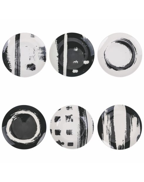 Lot de 6 services à dessert The Black Mood Lot de 6 modèles assortis - 2x19,4 cm