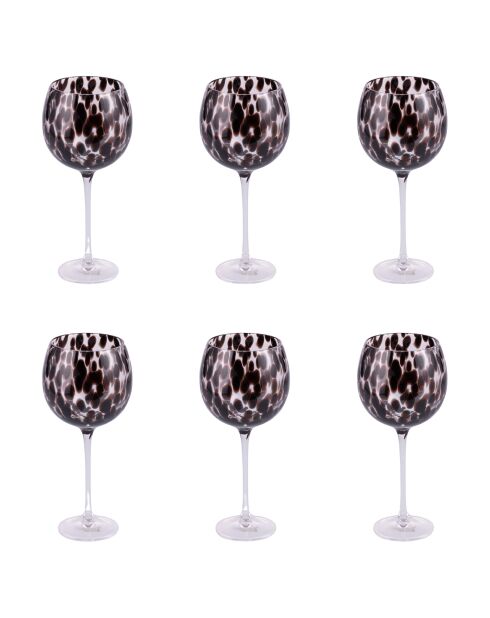 Set de 6 copas de cóctel negras transparentes Jamila - 515 ml