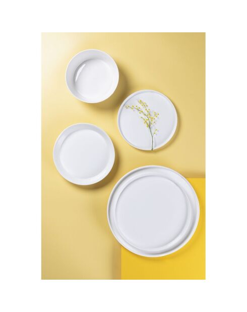 Lot de 6 assiettes à soupe Delice blanches - 6,7x17,8 cm