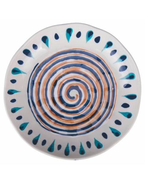 Service de table Sahara bleu/blanches/rouge - 18 pièces