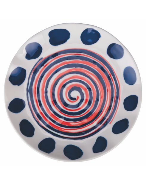 Service de table Sahara bleu/blanches/rouge - 18 pièces