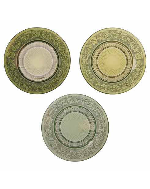 Lot de 6 assiettes à pain Imperial Greenery 3 modèles assortis - D.15 cm