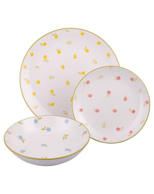 Service de table Botanical multicolore - 18 pièces