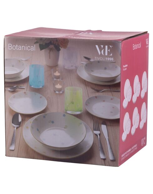 Service de table Botanical multicolore - 18 pièces