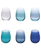 Lot de 6 verres Happy Hour Ocean Solid multicolore