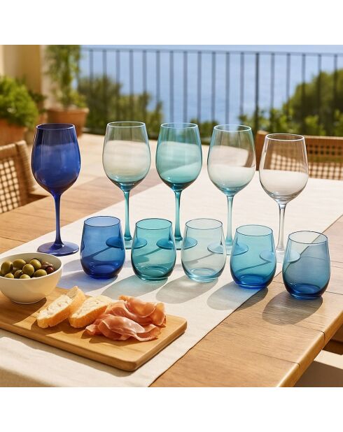 Lot de 6 verres Happy Hour Ocean Solid multicolore