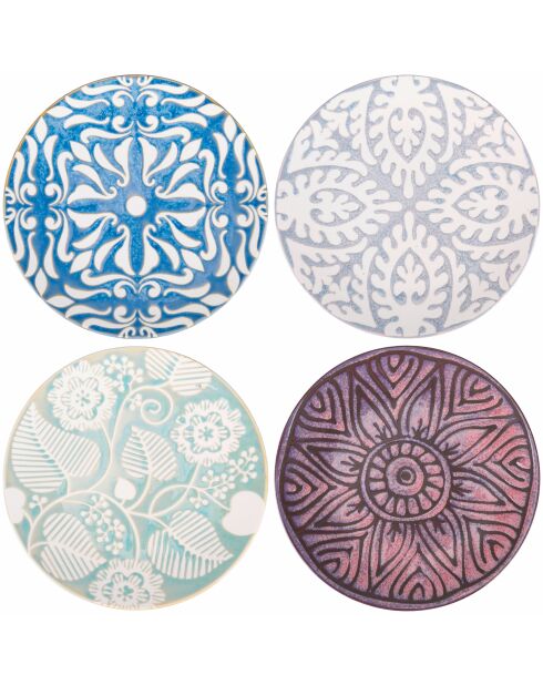 Lot de 4 assiettes Reactive 4 modèles assortis - D.22 cm