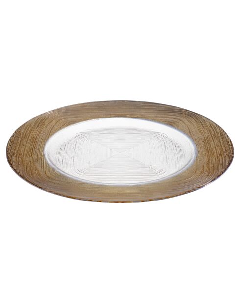 Sous-assiette en verre doré - D.33 cm
