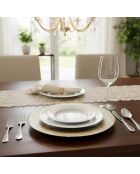 Sous-assiette en verre doré - D.33 cm