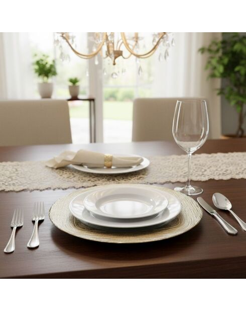 Sous-assiette en verre doré - D.33 cm