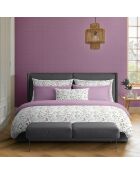 Copripiumino + federa in cotone satinato fiori selvatici bianco/viola - 140x200 cm