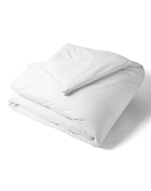 Housse de couette en percale de coton uni blanche