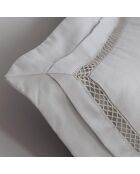 Housse de couette en satin brodé Dolly perle