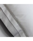 Housse de couette en satin brodé Dolly perle