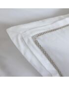 Housse de couette en satin brodé Dolly blanche