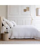 Housse de couette en satin brodé Dolly blanche