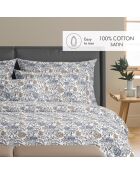 Copripiumino Leela in raso di cotone bianco + federa - 140x200 cm