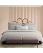 Copripiumino + federa in cotone percalle Nantes taupe - 140x200 cm
