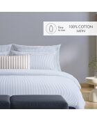 Copripiumino in cotone percalle blu chiaro Nantes + 2 federe - 260x240 cm