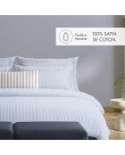 Copripiumino in cotone percalle blu chiaro Nantes + 2 federe - 260x240 cm
