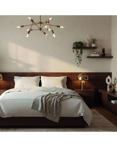 Housse de couette + 2 taies d'oreiller 80x80 satin de coton Lune impériale gris/blanc - 200x220 cm