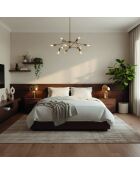 Housse de couette + 2 taies d'oreiller 80x80 satin de coton Lune impériale gris/blanc - 200x220 cm