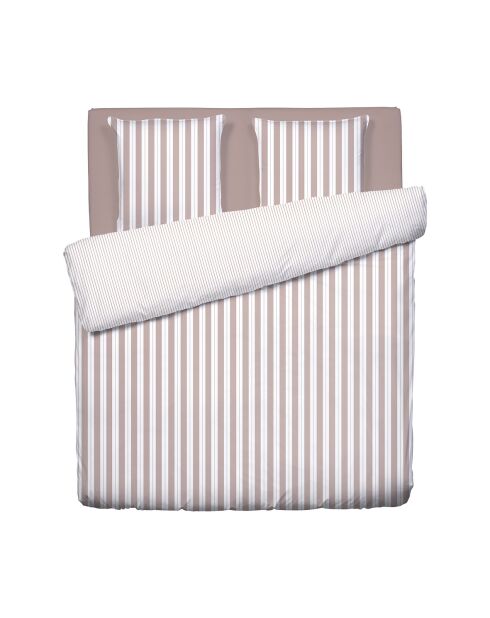Housse de couette + taie d'oreiller en satin de coton Noémie vieux rose