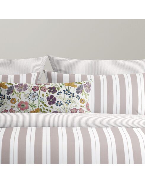 Housse de couette + taie d'oreiller en satin de coton Noémie vieux rose