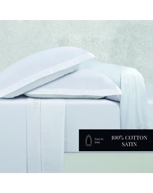 Uni 1 baratta bolstertas van witte katoensatijn 01 - 43x210 cm