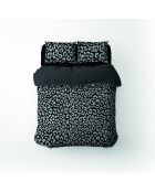 Housse de couette + 2 taies d'oreiller 63x63 satin de coton Instinct noires