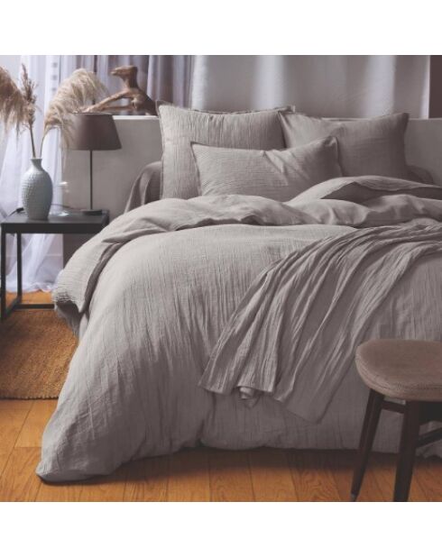Housse de couette en gaze de coton grise