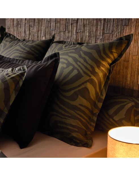 Evasion Nackenetui aus Baumwollsatin in Zebraform, 43 x 210 cm, Dunkelgrün