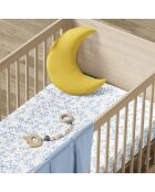 Housse de couette + taie d'oreiller bébé en satin de coton Freya blanches- 80x120 cm