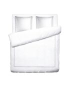 Bonita funda de edredón de satén de algodón gris/blanco y 2 fundas de almohada