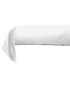 Taie de traversin en satin de coton blanche - 86x185cm