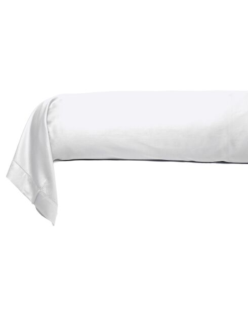 Taie de traversin en satin de coton blanche - 86x185cm