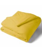 Housse de couette en percale de coton uni ocre