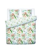 Copripiumino + 2 federe in raso di cotone Jardin de Fleurs Blanches